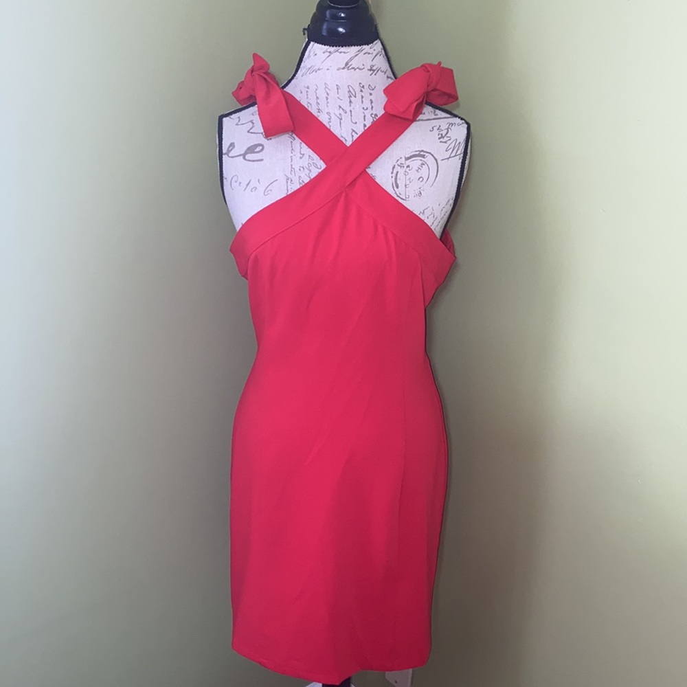 NWT Super Lips red bow dress
